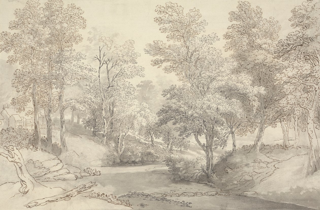 Duddon Nehri üzerindeki Basamak Taşları, Göller Bölgesi by Joseph Farington