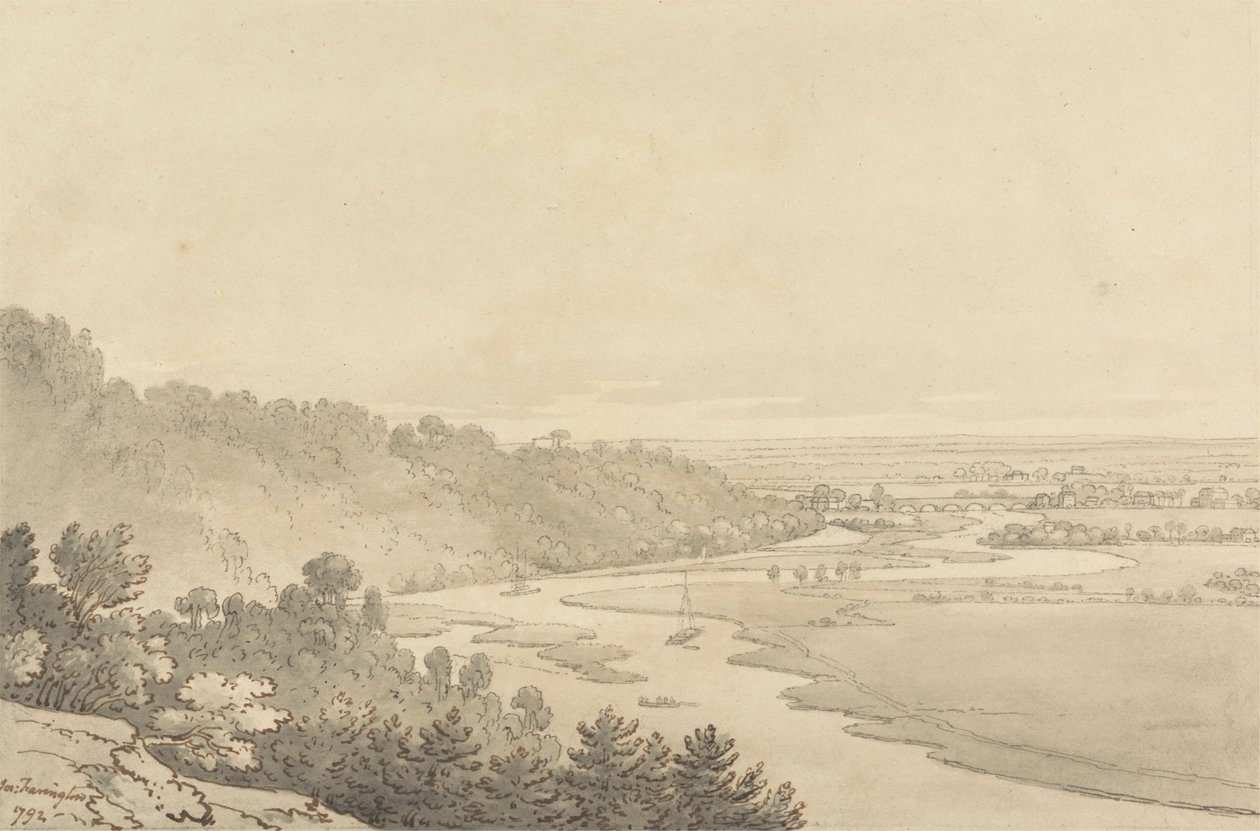 Cliveden'den Taplow ve Maidenhead'in görünümü by Joseph Farington