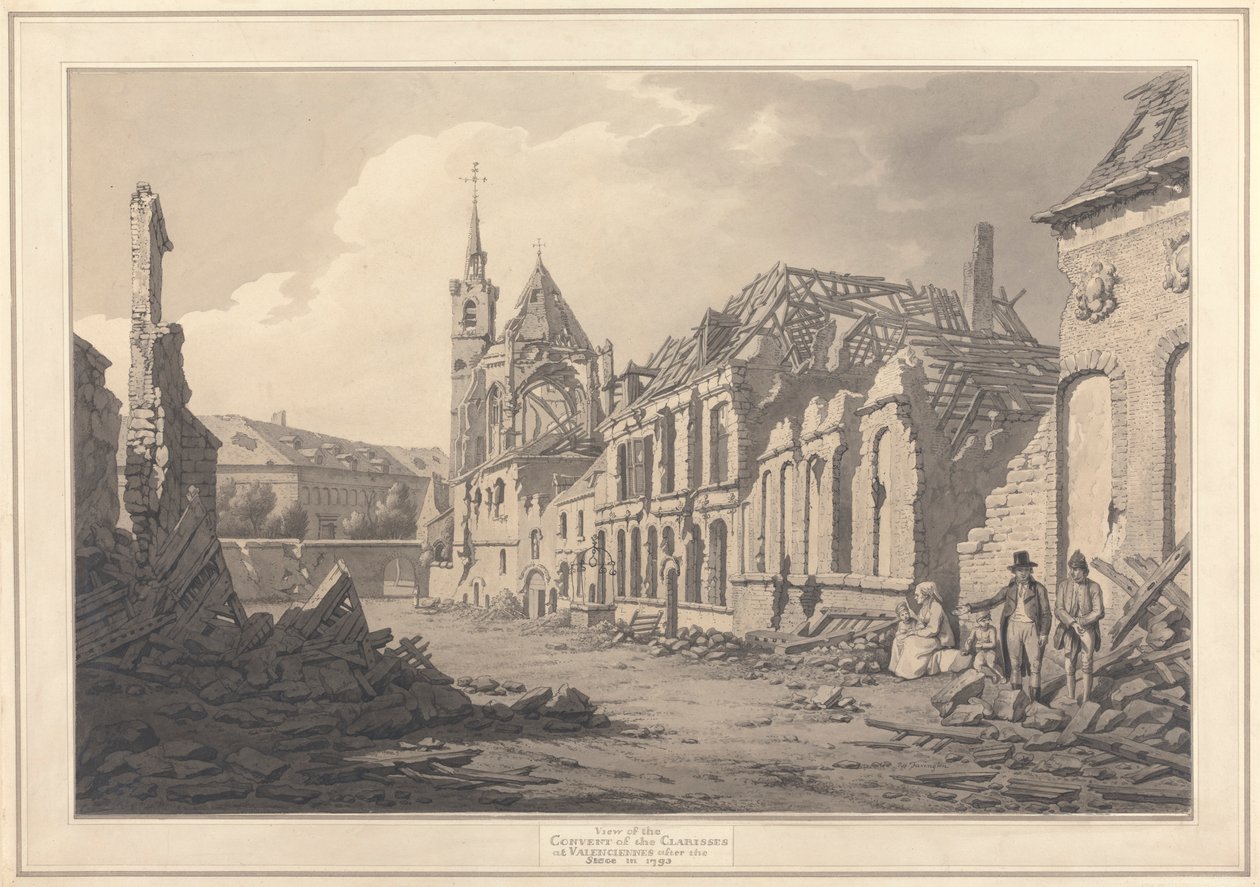 Kuşatma'dan sonra Valenciennes'deki Clarisses Manastırı'nın görünümü by Joseph Farington