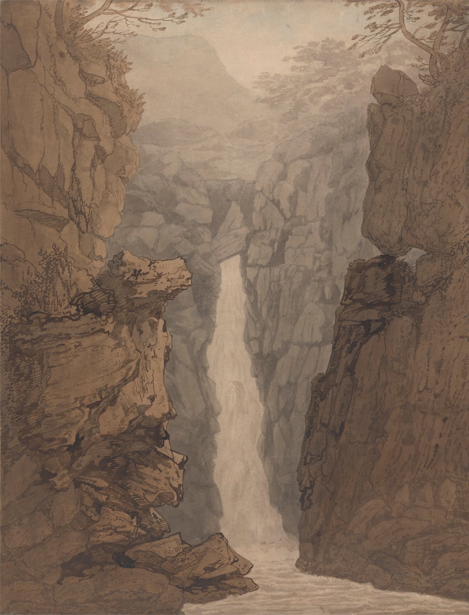 Göller Bölgesi'ndeki şelale by Joseph Farington