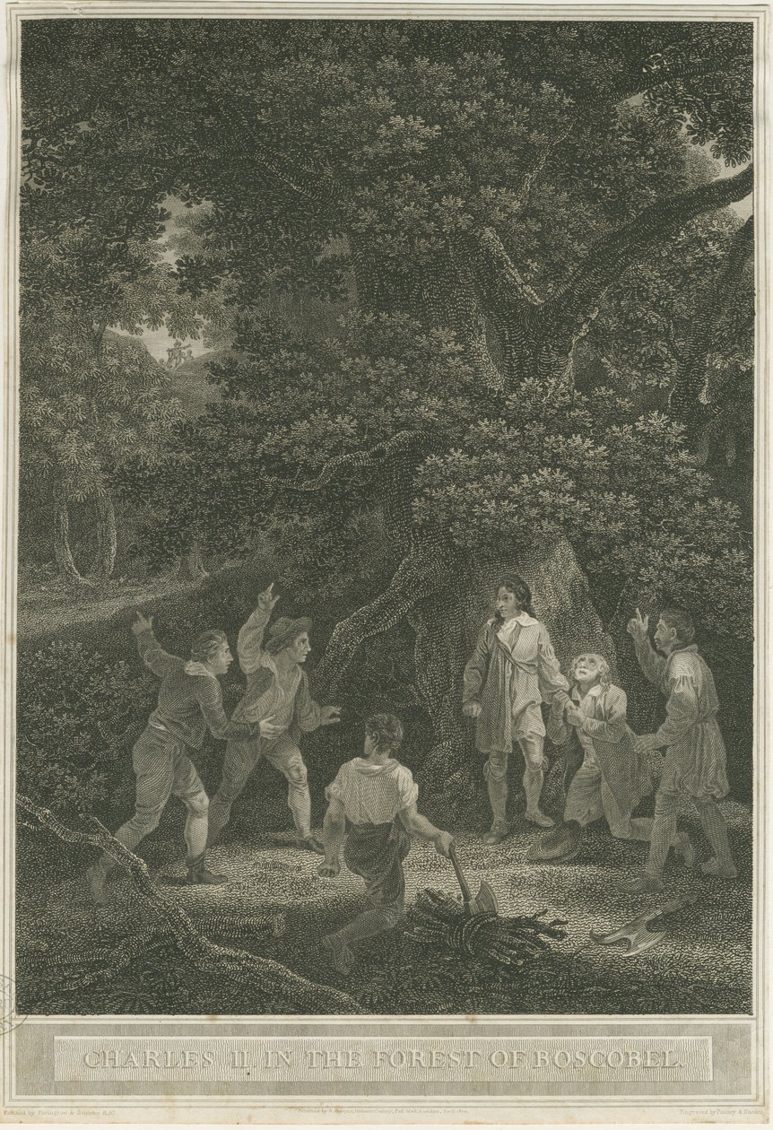 Boscobel - Royal Oak : gravür, Nisan 1800 by Joseph Farrington