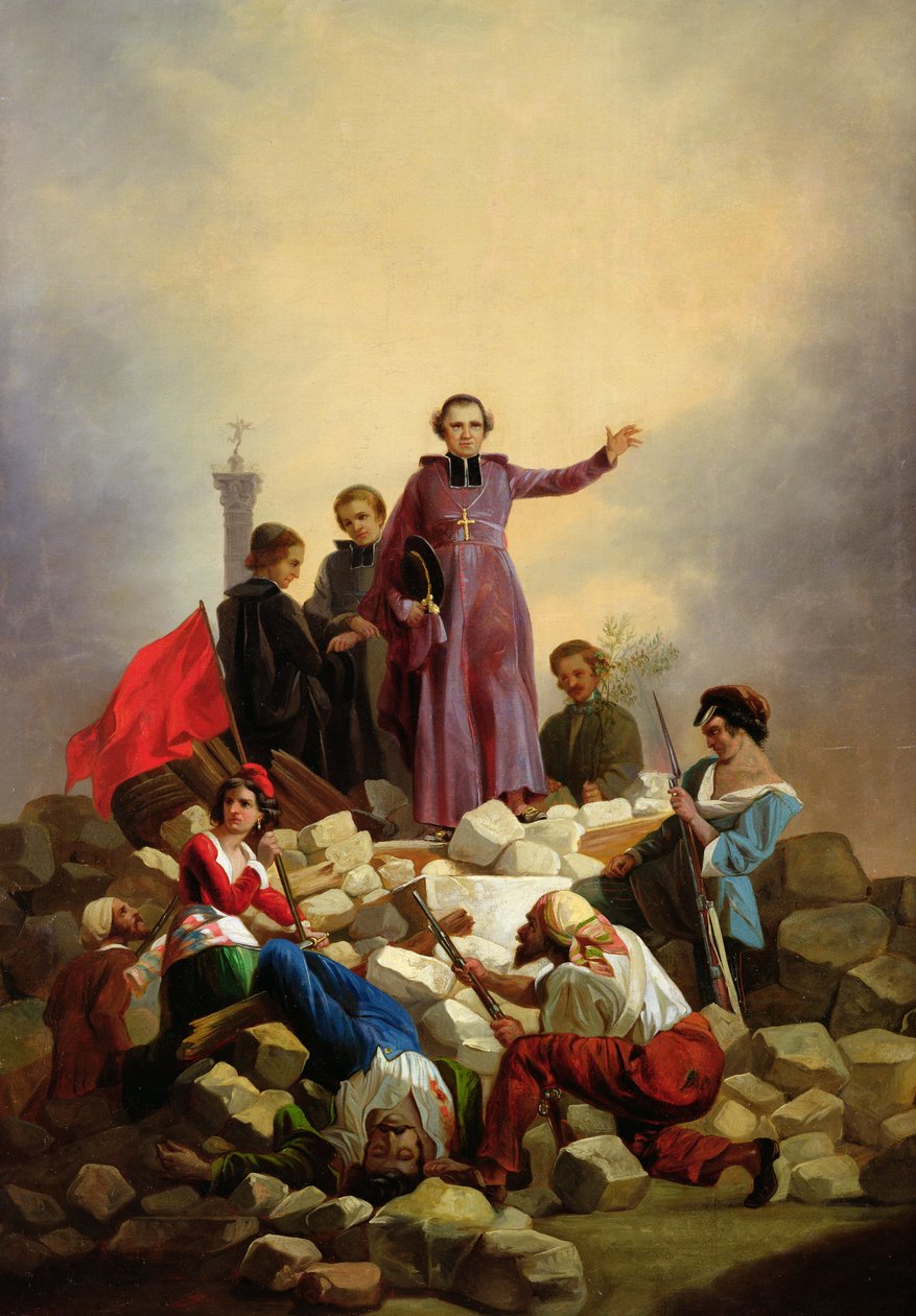 Barikatlarda Başpiskopos Affre, 1848 by Joseph Felon