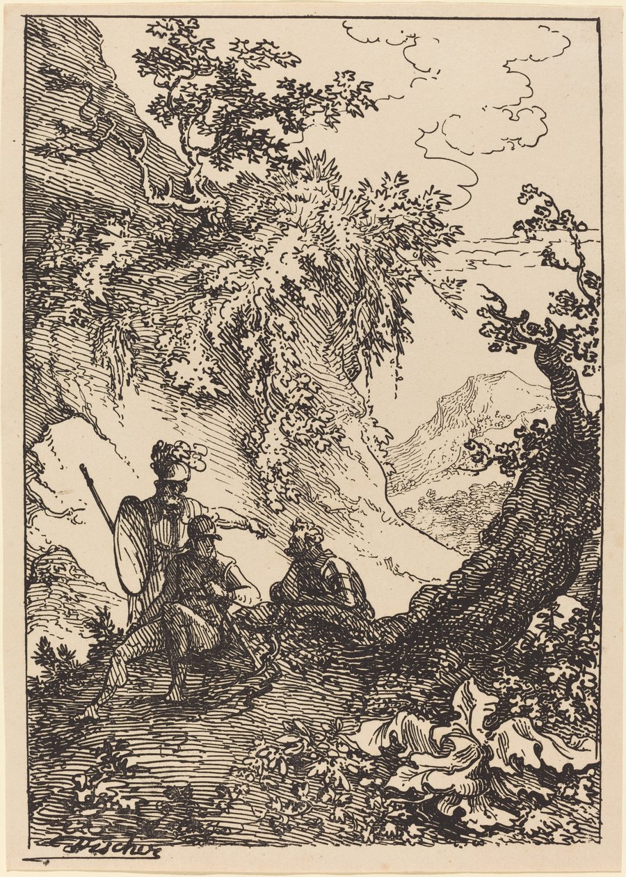 Zırhlı Adamlarla Manzara, Ağaç Kütüğü by Joseph Fischer