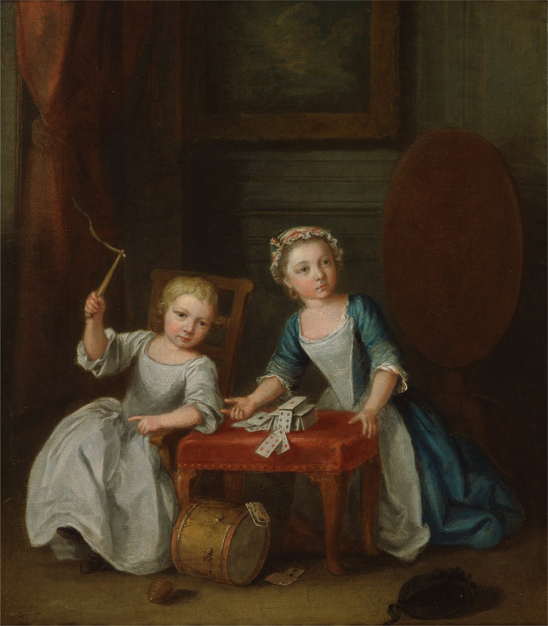 Nollekens Ailesinin İki Çocuğu, Muhtemelen Jacobus ve Maria Sophia, Bir Top ve Oyun Kağıtları, 1745 by Joseph Francis Nollekens