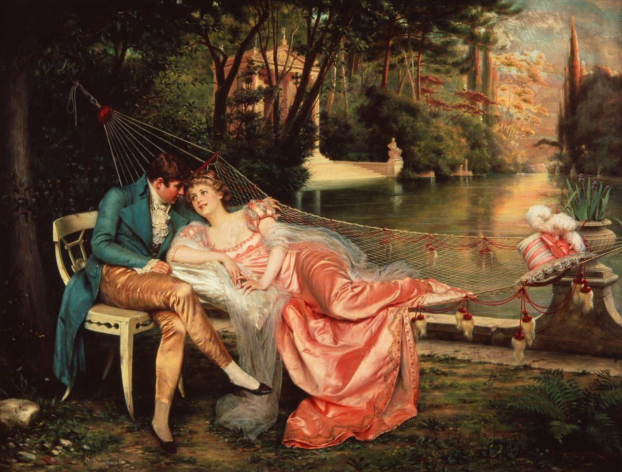 Flört (tuval üzerine yağlıboya) by Joseph Frederick Charles Soulacroix