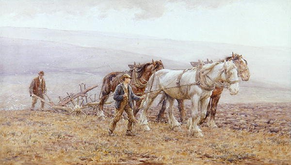 İnişleri Sürmek (kağıt üzerine suluboya) by Joseph Harold Swanwick