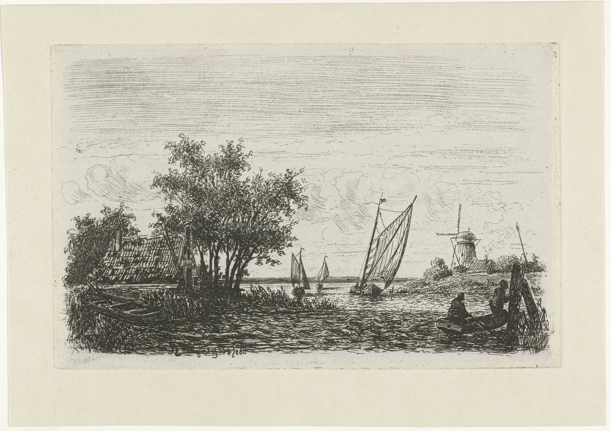 Bir gölde tekneler by Joseph Hartogensis