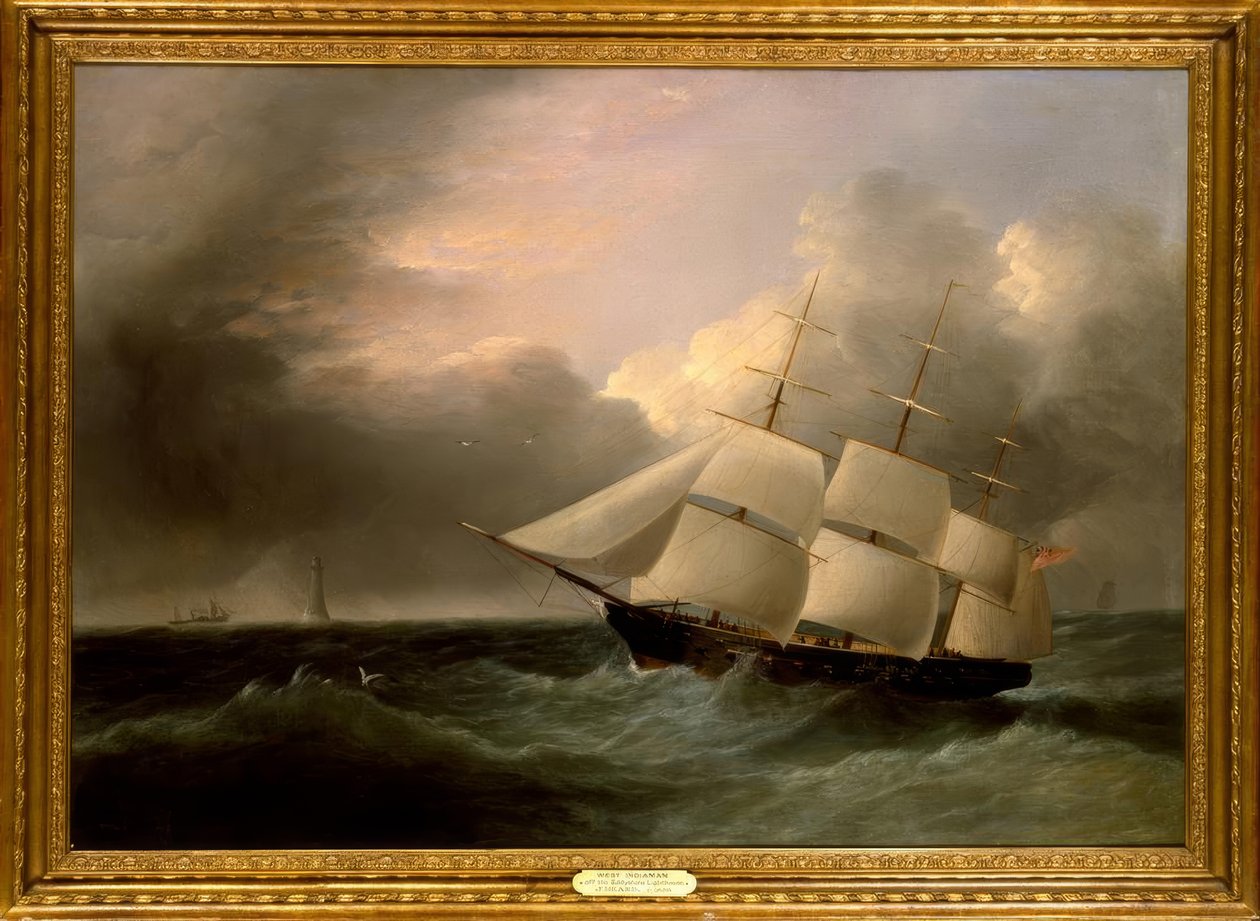 Batı Hindistanlı ticaret gemisi / J.Heard tarafından yapılan resim, 19. yüzyıl by Joseph Heard