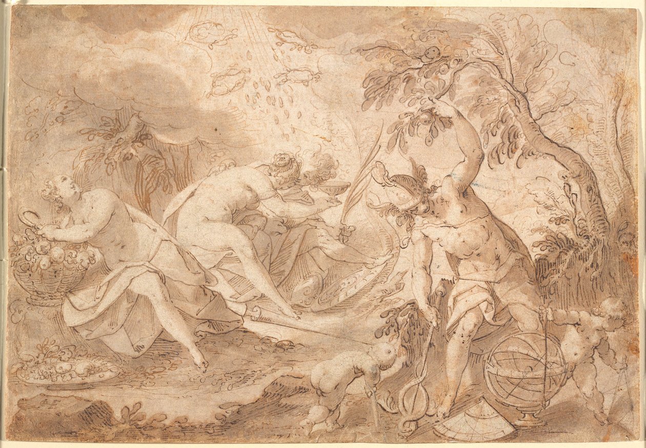 Farklı tanrı ve tanrıçalar: Ceres, Venüs, Mars ve Merkür by Joseph Heintz d.Æ.