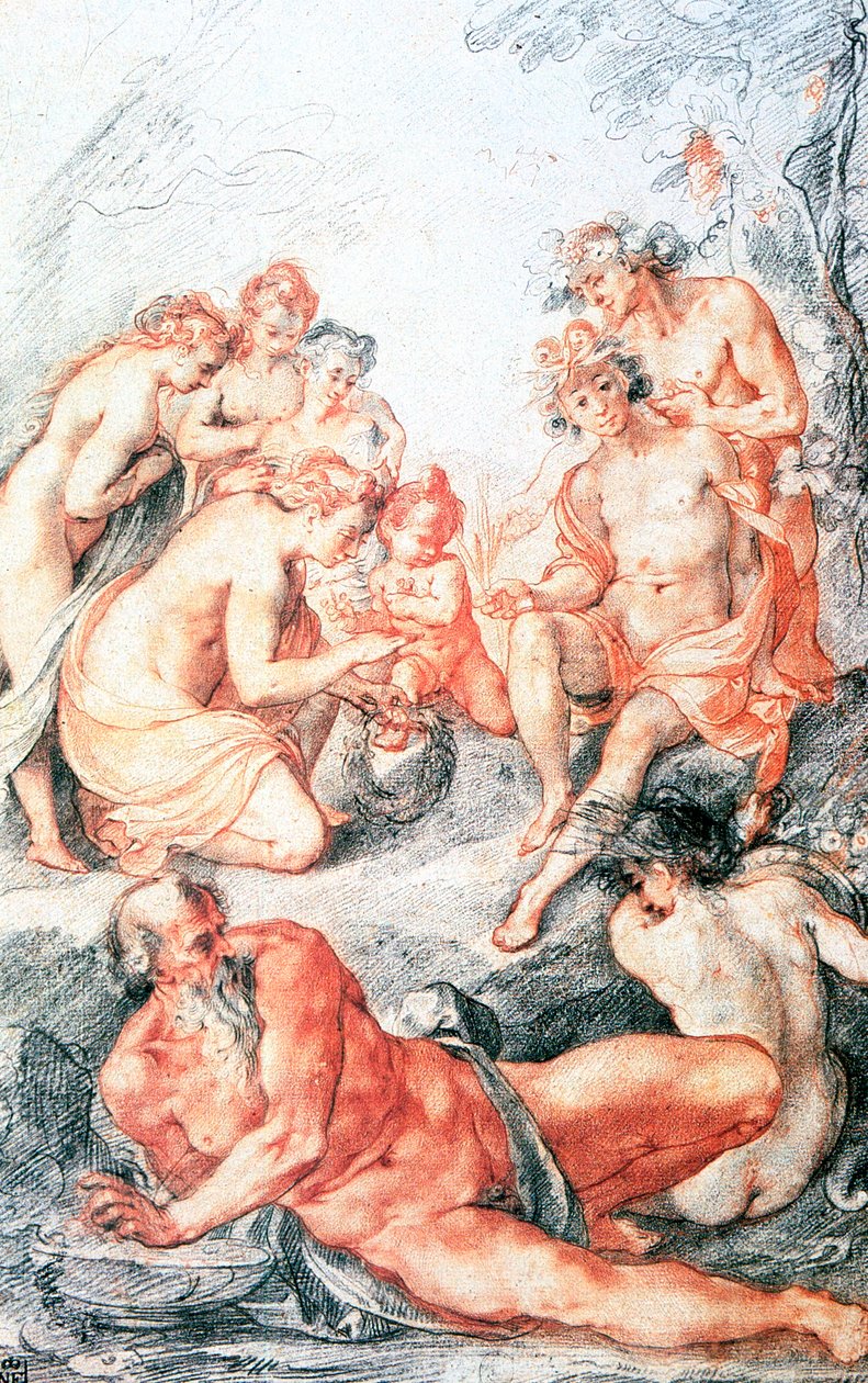 Çalışma, Bir Çocuğun Vaftizi, c1584-1609 by Joseph Heintz the Elder