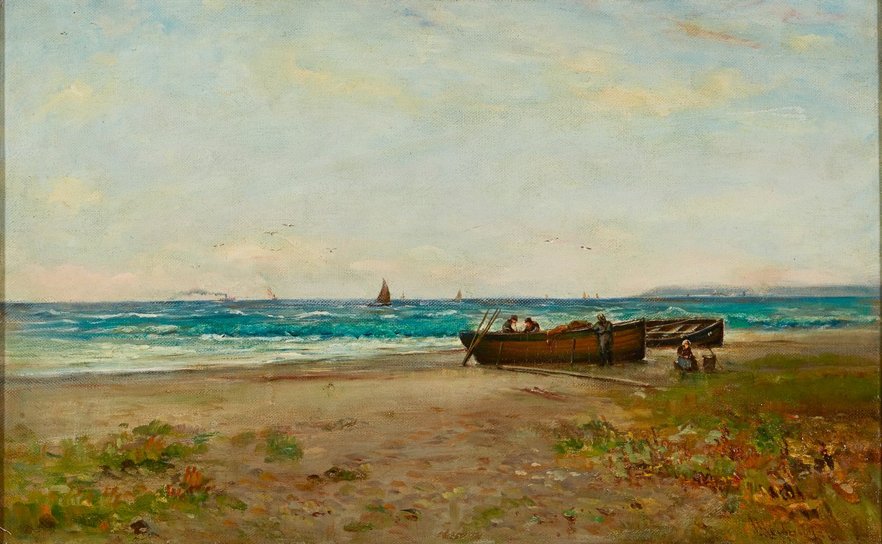 Teknelere Bakmak, Ayrshire Sahili (tuval üzerine yağlı boya) by Joseph Henderson
