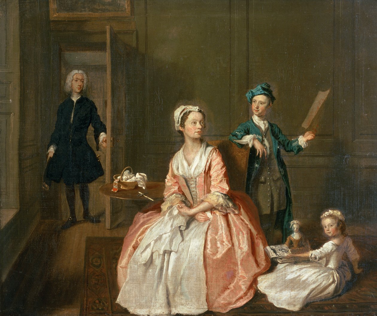 Konuşma Parçası, muhtemelen sanatçının ailesine ait, c.1732-5 by Joseph Highmore
