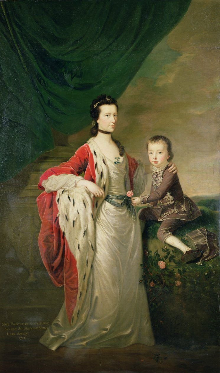 Mary, Shaftsbury Kontesi ve oğlu Anthony Ashley Cooper by Joseph Highmore