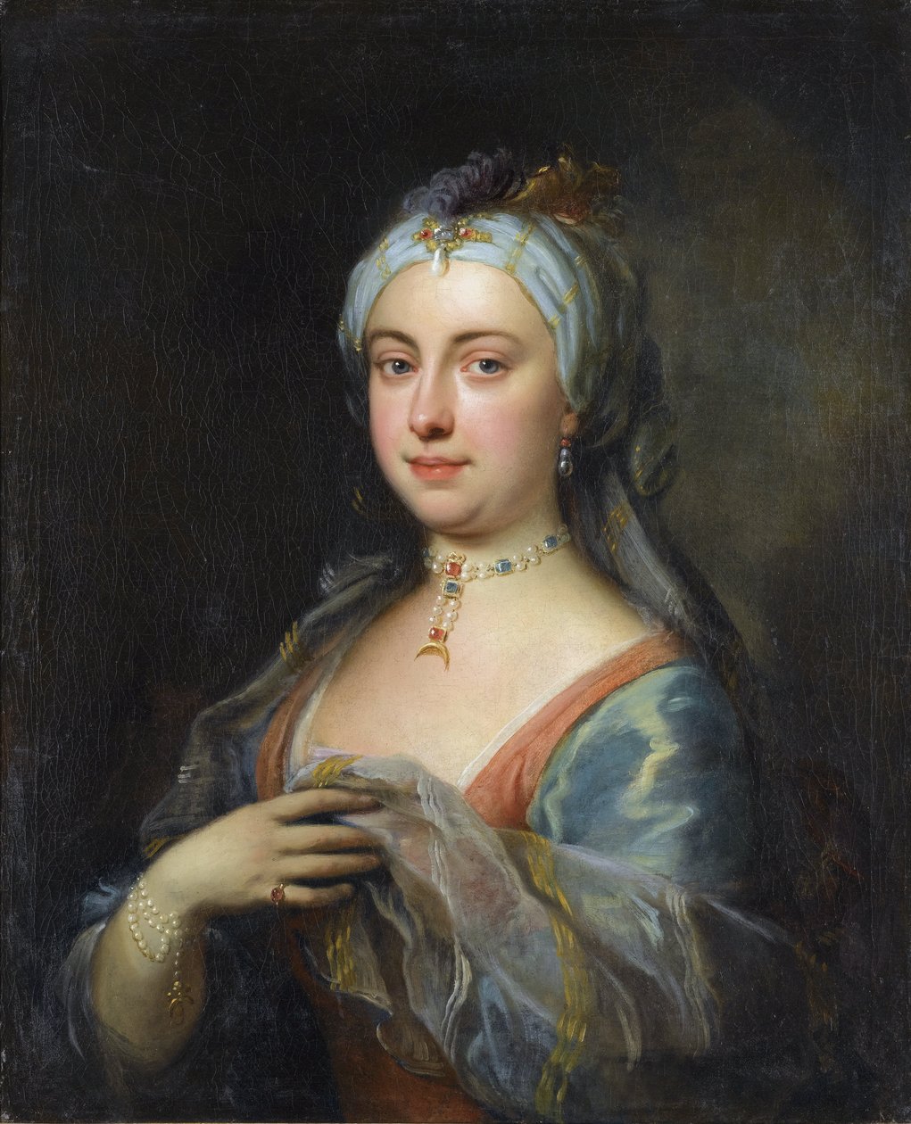 Portresi Lady Mary Wortley Montagu (1689-1762) par Highmore, Joseph (1692-1780), - Tuval üzerine yağlı boya, 76x61,5 - Özel Koleksiyon by Joseph Highmore