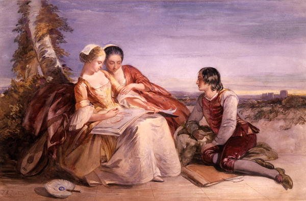 Sanatçının Hayranları (kağıt üzerine sulu boya) by Joseph John Jenkins