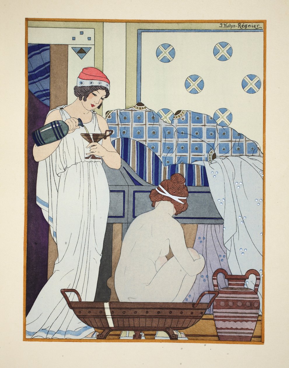 Bir Banyo oturağı, 'Hipokrat'ın Eserleri'nden bir çizim, 1934 by Joseph Kuhn Regnier
