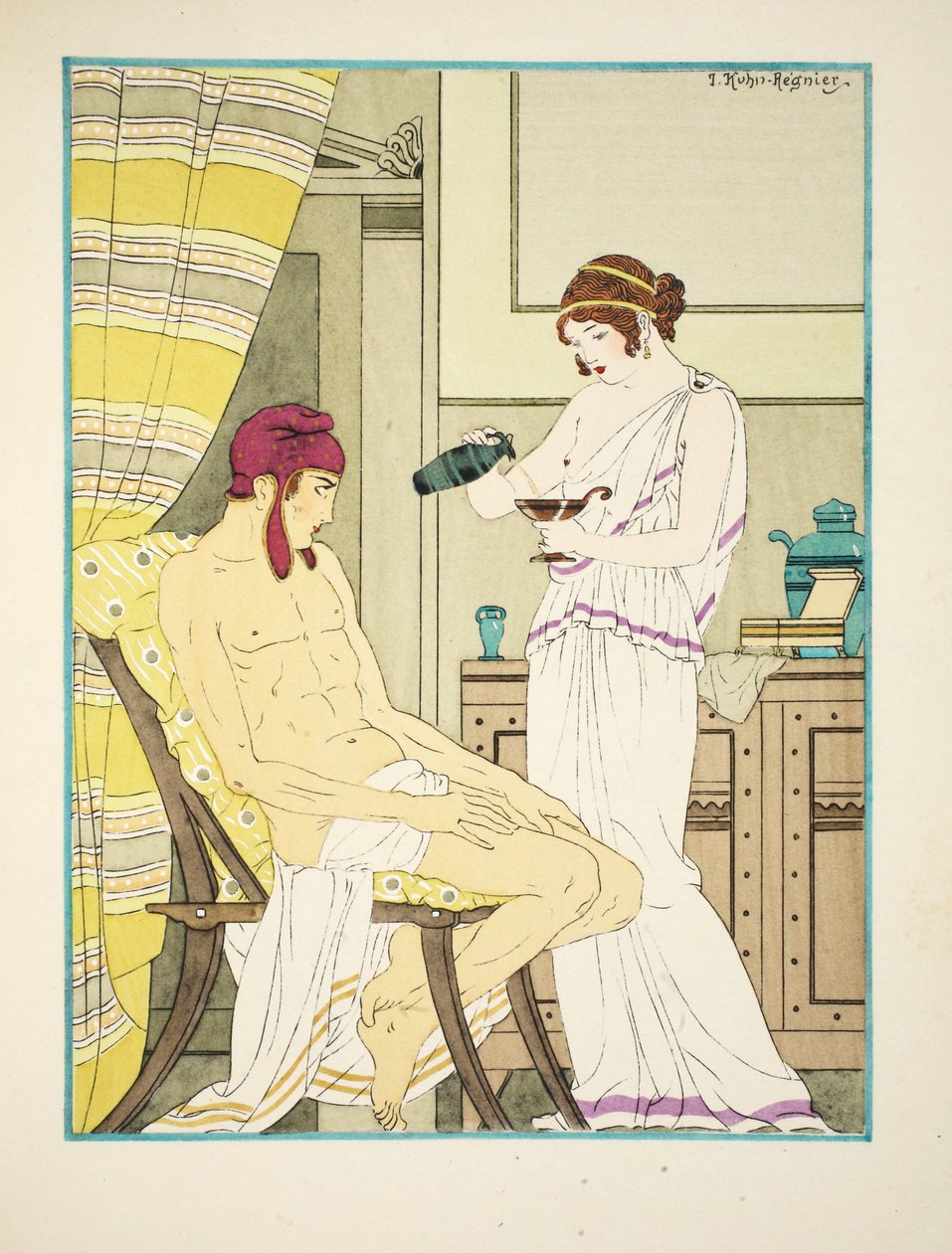 Gövde nar kabuğu gibi sararır, 'Hipokrat'ın Eserleri'nden bir çizim, 1934 by Joseph Kuhn Regnier
