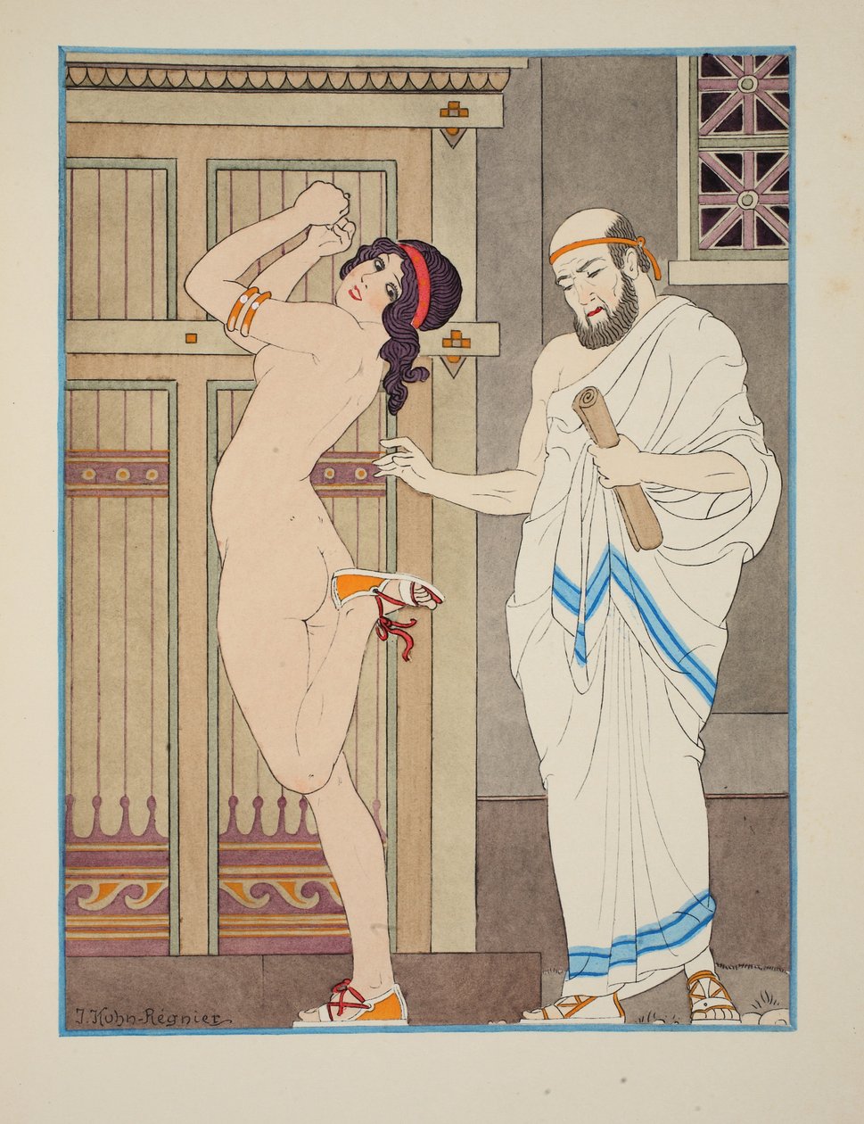 Genç eğlenceler, 'Hipokrat'ın Eserleri'nden bir illüstrasyon, 1934 by Joseph Kuhn Regnier