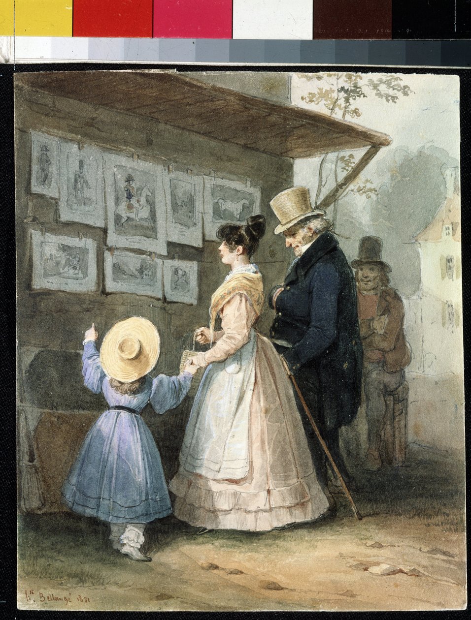 "Gravür satıcısında" (Gravür satıcısında) Suluboya Hippolyte Bellange (1800-1866) 1831 Hermitage Müzesi, Sankt Petersburg (Saint-Petersburg) by Joseph Louis Hippolyte Bellange