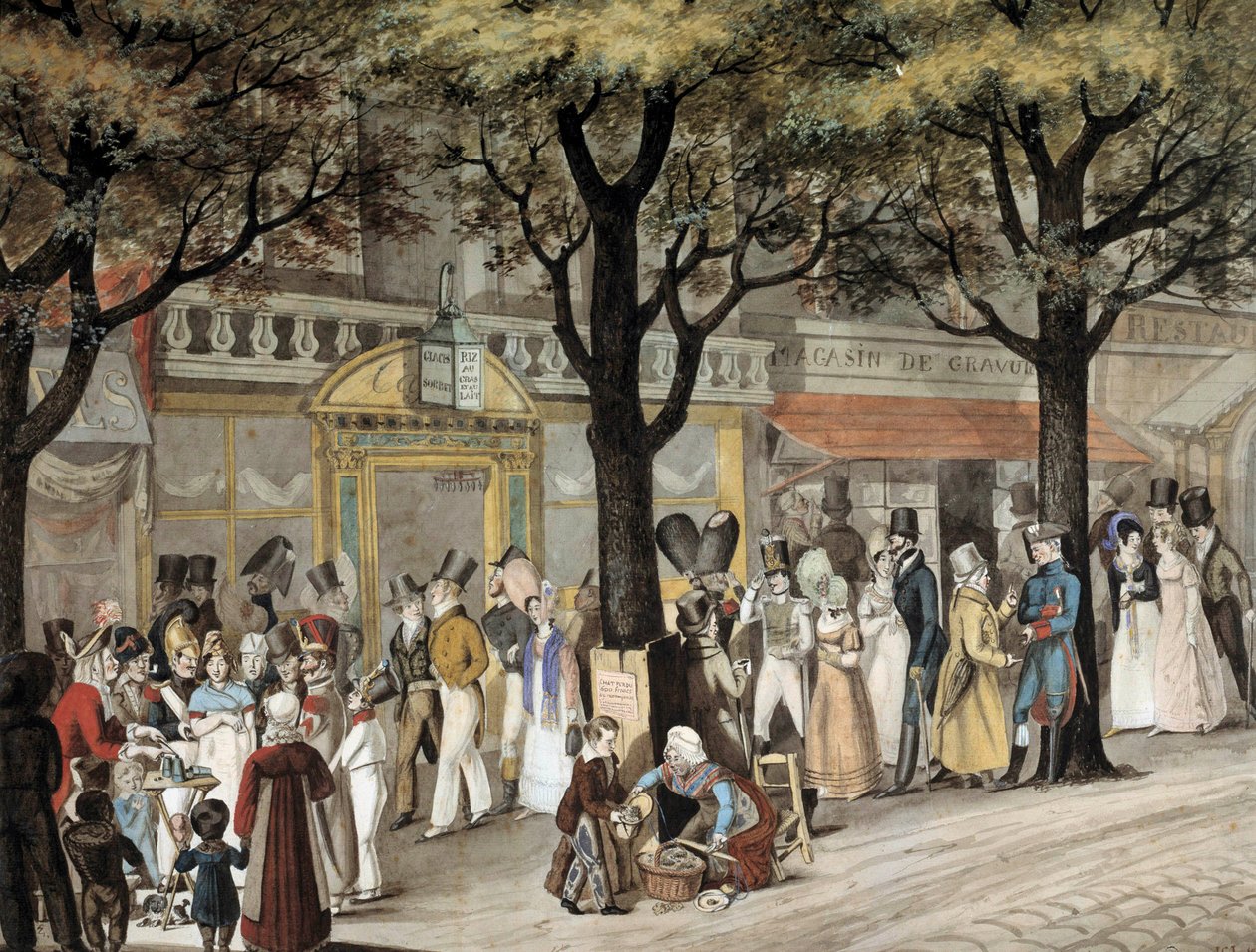 Joseph Louis Bellange (1800-1866) 1819 Paris, Musee Carnavalet tarafından 1819 suluboya Paris