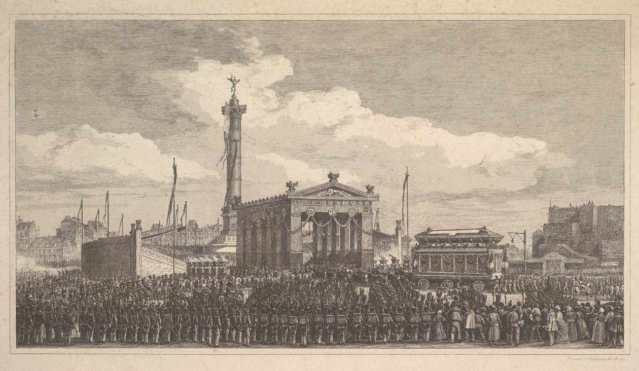 Temmuz 1840, 1840 sütununun açılış töreni. by Joseph Louis Trimolet