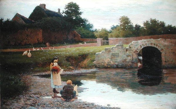 Eski Köprünün yanında oynamak by Joseph Malachy Kavanagh