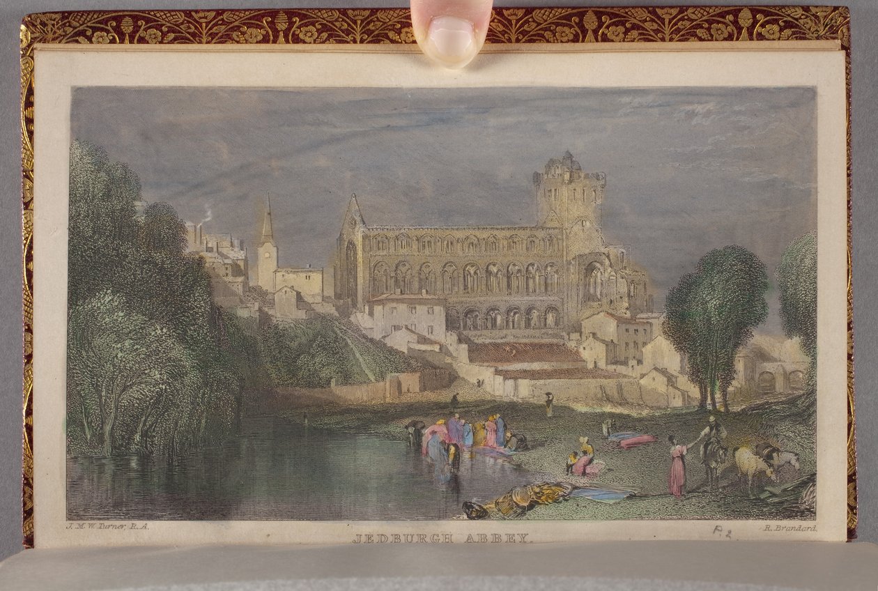 Jedburgh Abbey cilt olarak Cilt. Robert Brandard (1805-1862) tarafından oyulmuş Sir Walter Scott'ın Şiirsel Eserleri II. by Joseph Mallord William (after) Turner