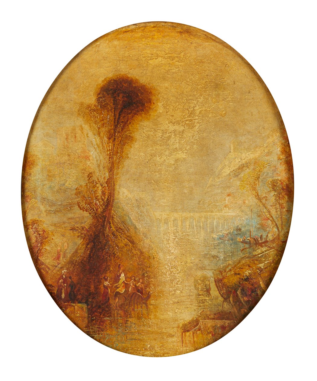 Viyadüklü Klasik Peyzaj (tuval üzerine yağlı boya) by Joseph Mallord William (follower of) Turner