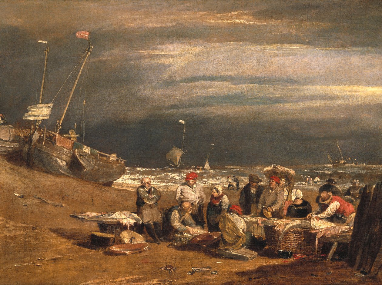 Sahilde Bir Balık Pazarı, 1802-04 civarı by Joseph Mallord William Turner