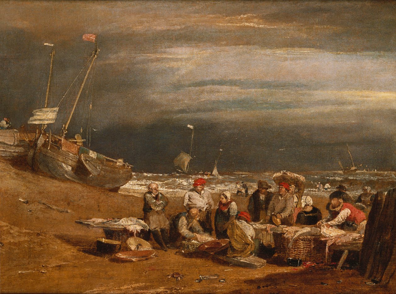 Sahilde Bir Balık Pazarı, 1802-04 civarı by Joseph Mallord William Turner