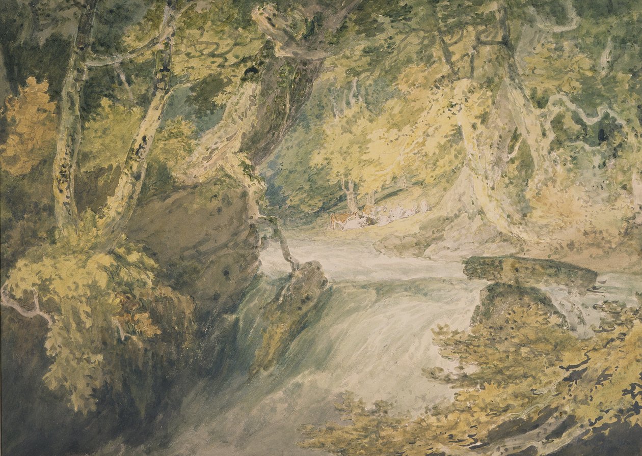 A River in Spate, 1796 dolayları (kağıt üzerine suluboya) by Joseph Mallord William Turner