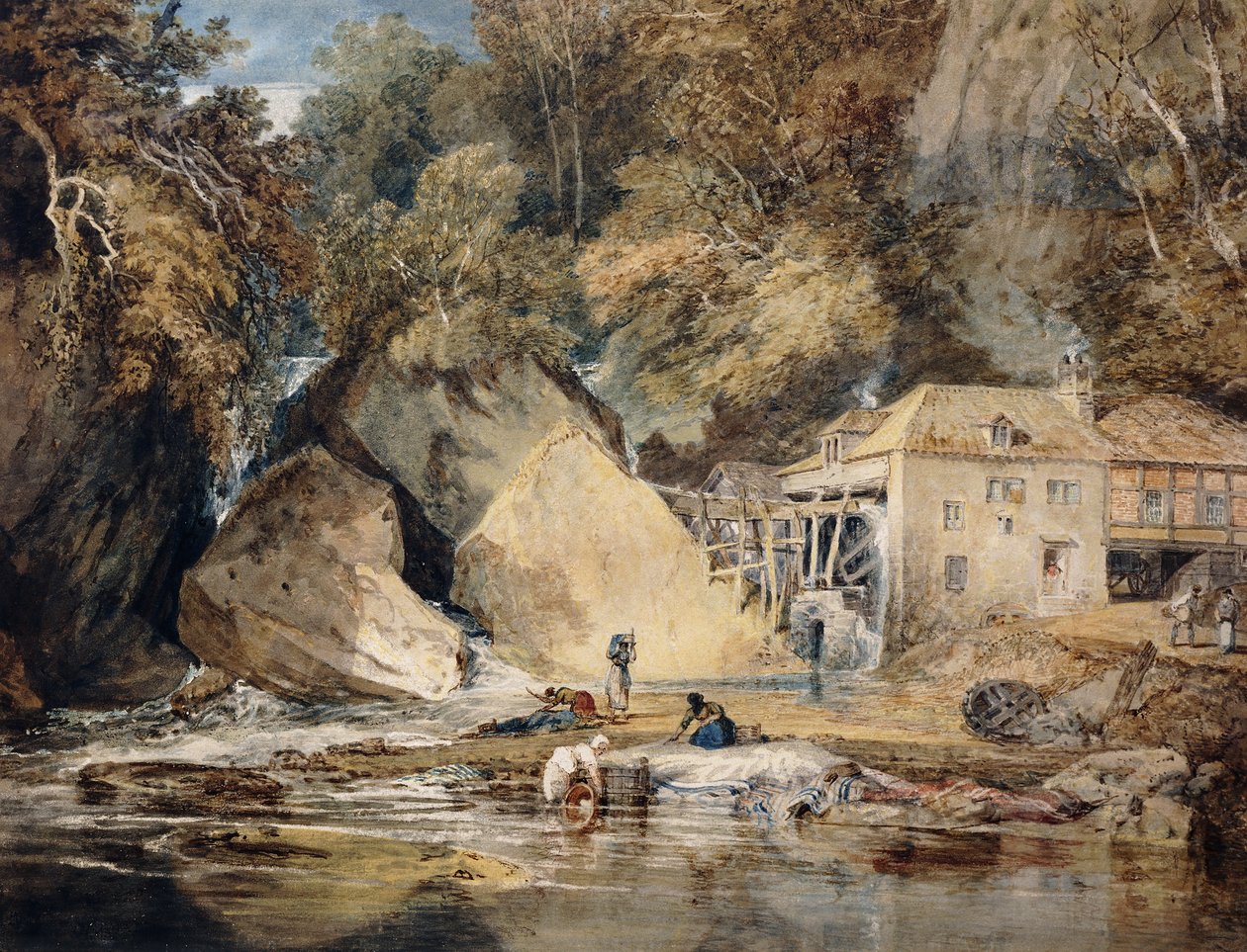 Aberdulais Değirmeni, Glamorganshire, Galler, 1796-97 by Joseph Mallord William Turner
