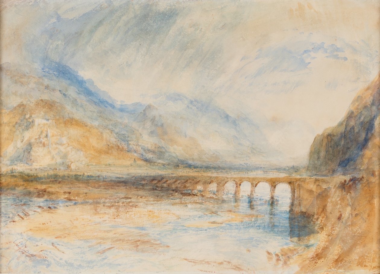 Bellinzona - Ticino Üzerindeki Köprü, 1843 dolayları (kağıt üzerine suluboya) by Joseph Mallord William Turner