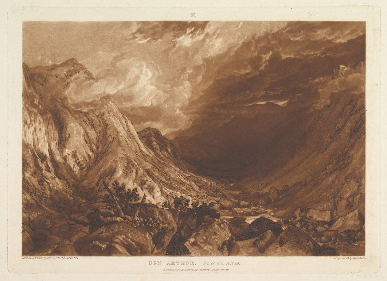 Ben Arthur, İskoçya Liber Studiorum, XIV. kısım, levha 69, 1 Ocak 1819. by Joseph Mallord William Turner