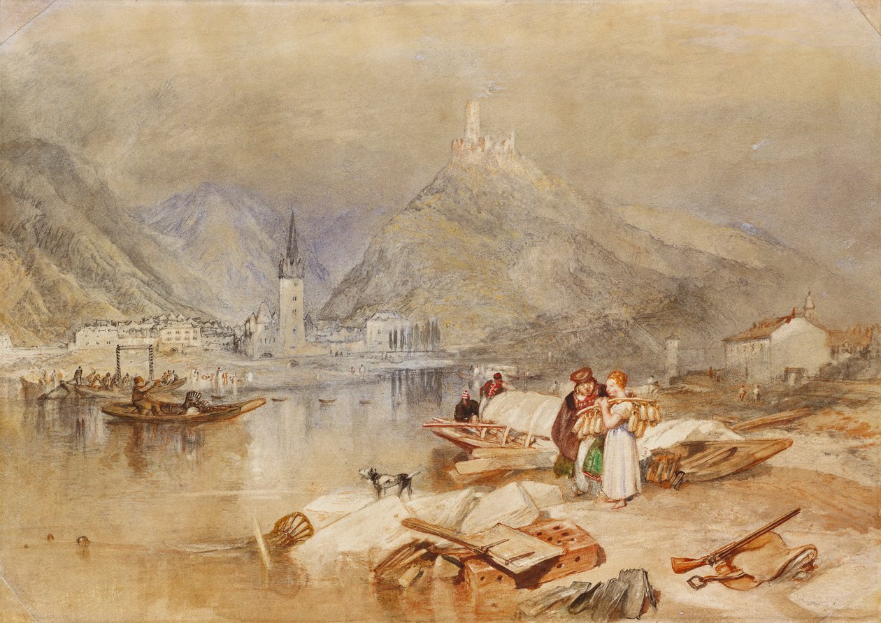 Landshut Harabeleri ile Moselle üzerinde Bernkastel, c.1834 by Joseph Mallord William Turner
