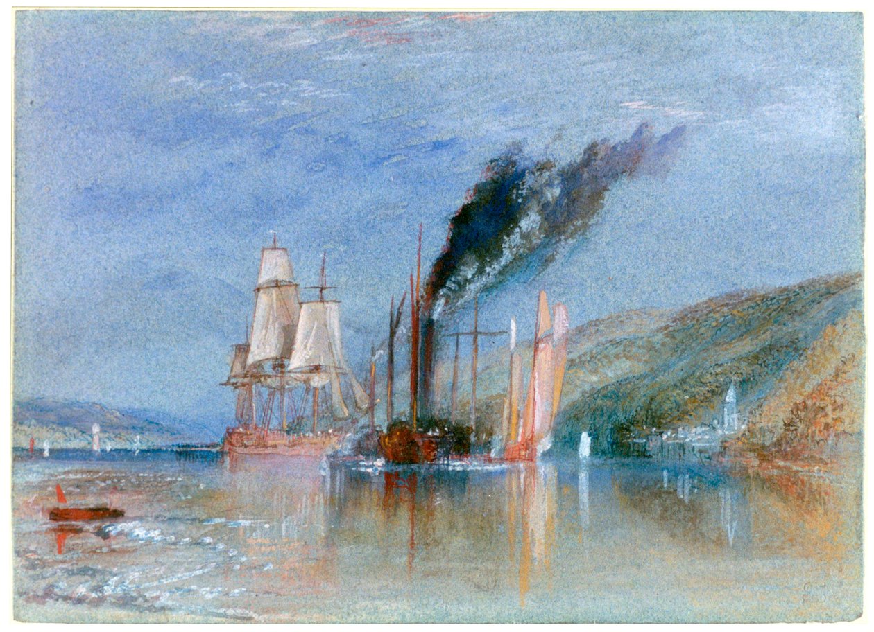Quillebeuf ve Villequier arasında, c1832 by Joseph Mallord William Turner