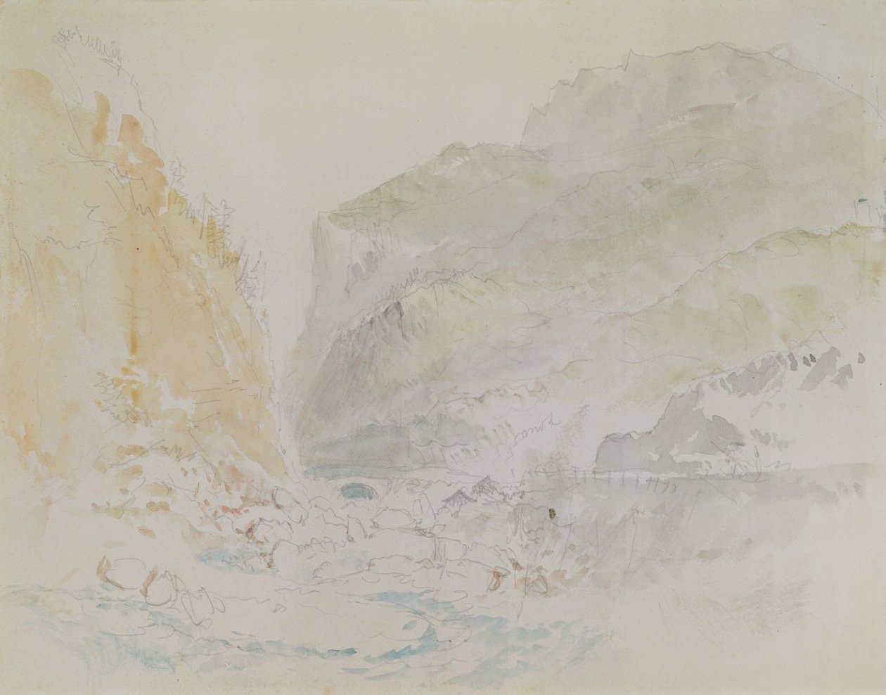 Mavi Akım, St. Gothard (kağıt üzerine sulu boya) by Joseph Mallord William Turner