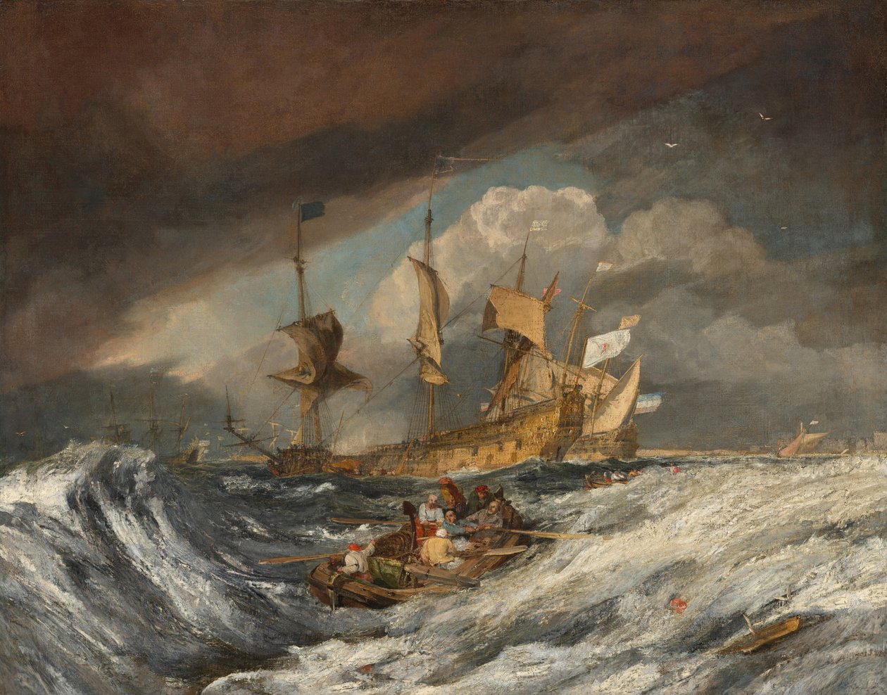 Hollandalı Savaş Adamlarına Demir Taşıyan Tekneler by Joseph Mallord William Turner