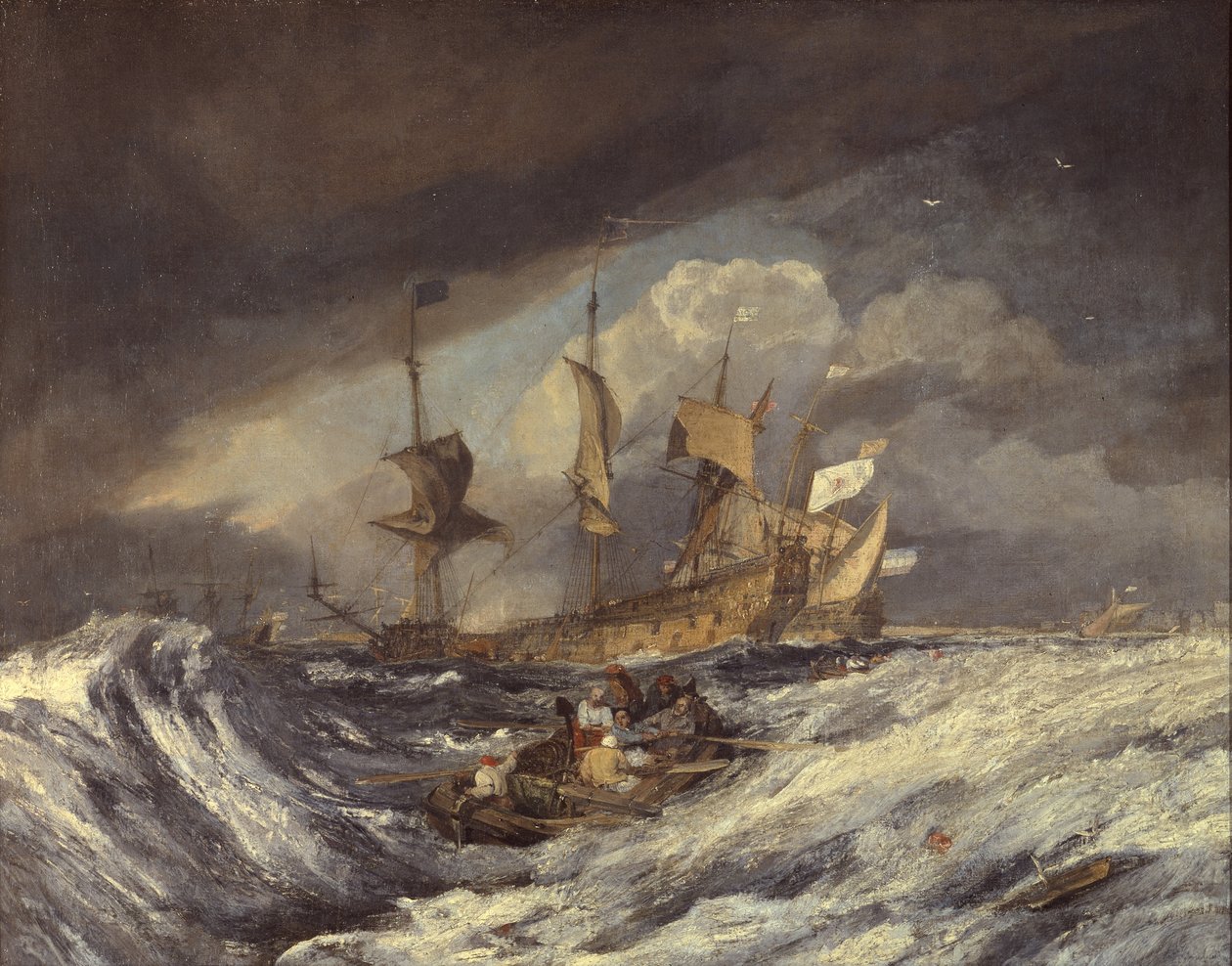 Hollandalı Savaş Adamlarına Demir Taşıyan Tekneler, 1804 dolayları by Joseph Mallord William Turner