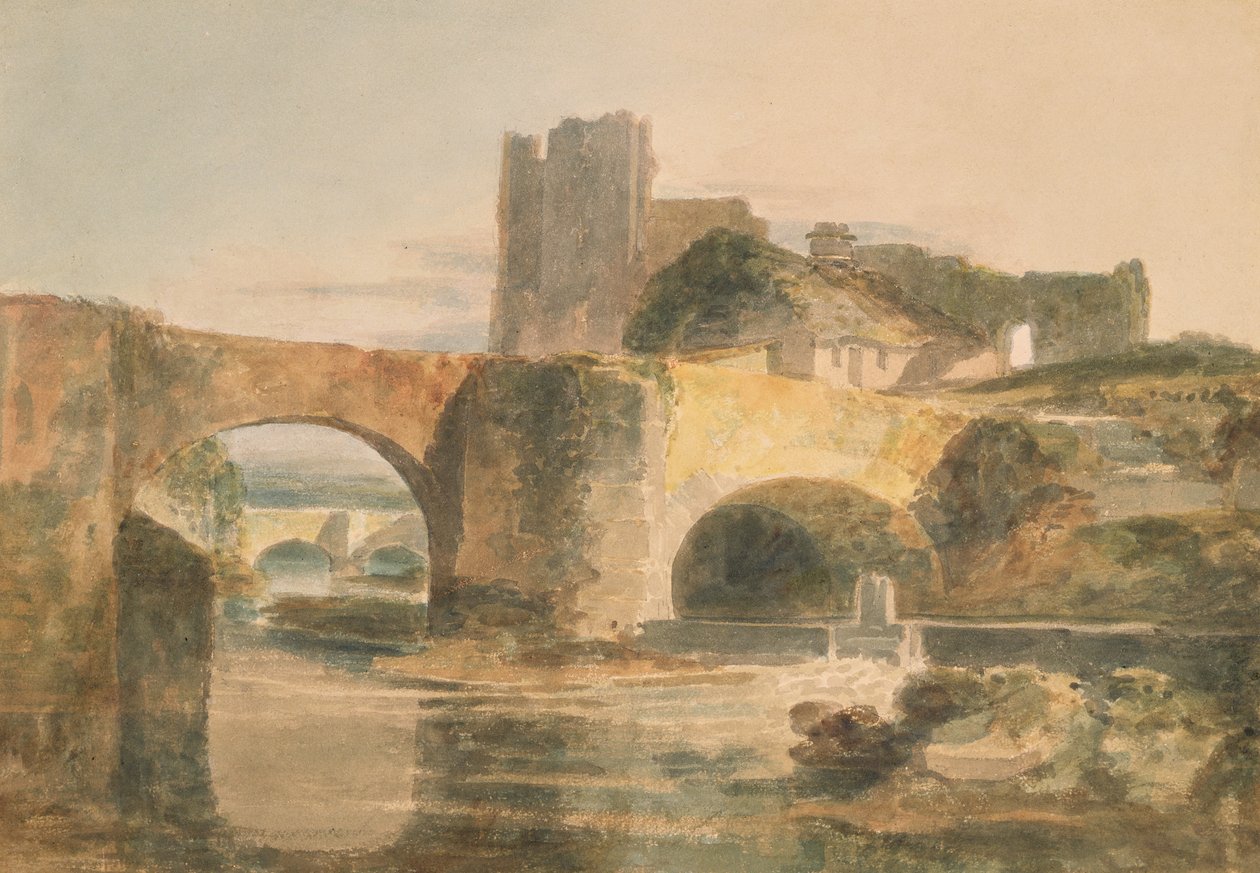 Brecon Köprüsü ve Kalesi, 1795 dolayları (kağıt üzerine suluboya) by Joseph Mallord William Turner