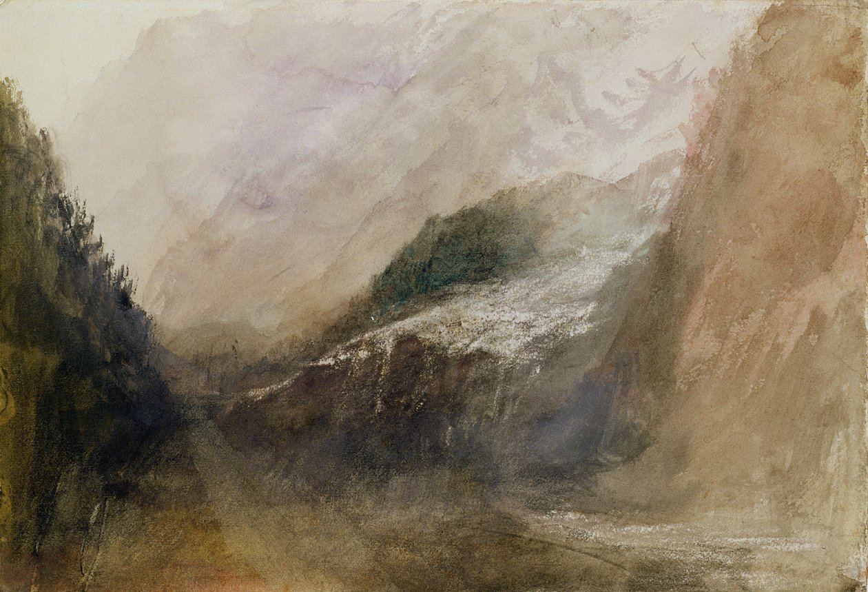 Brenva Buzulu, Val dAosta (kağıt üzerinde wc) by Joseph Mallord William Turner