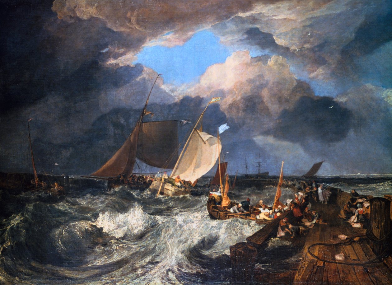 Denize Hazırlanan Fransız Poisards ile Calais İskelesi: Gelen Bir İngiliz Paketi, 1803 by Joseph Mallord William Turner