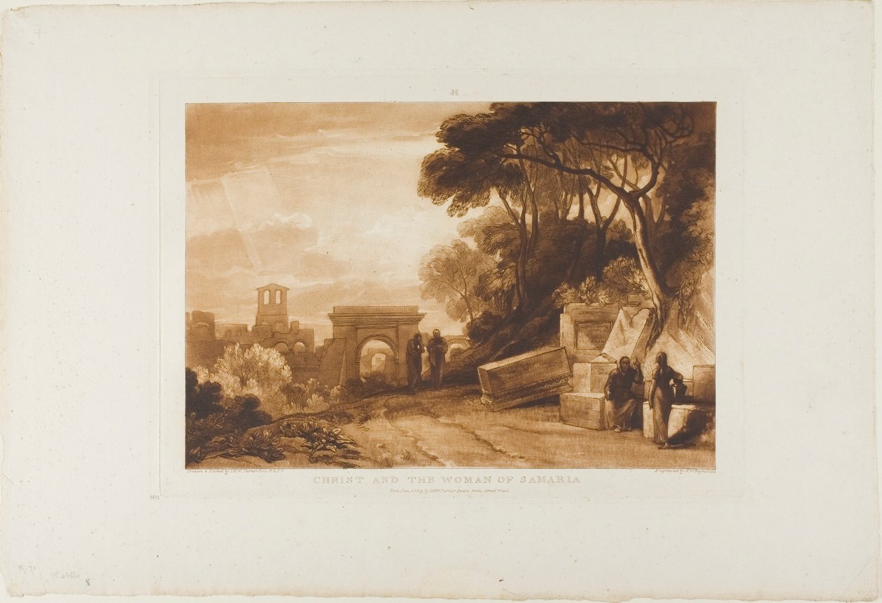 İsa ve Samiriyeli Kadın, Liber Studiorum'dan 71 numaralı plaka by Joseph Mallord William Turner