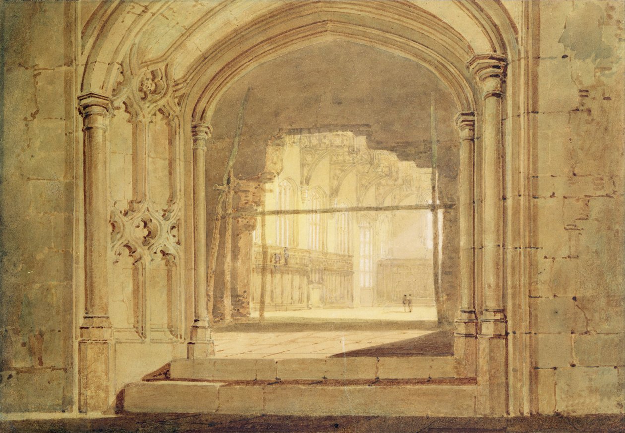 Christchurch Hall, Oxford, c.1800 (kağıt üzerine sulu boya) by Joseph Mallord William Turner