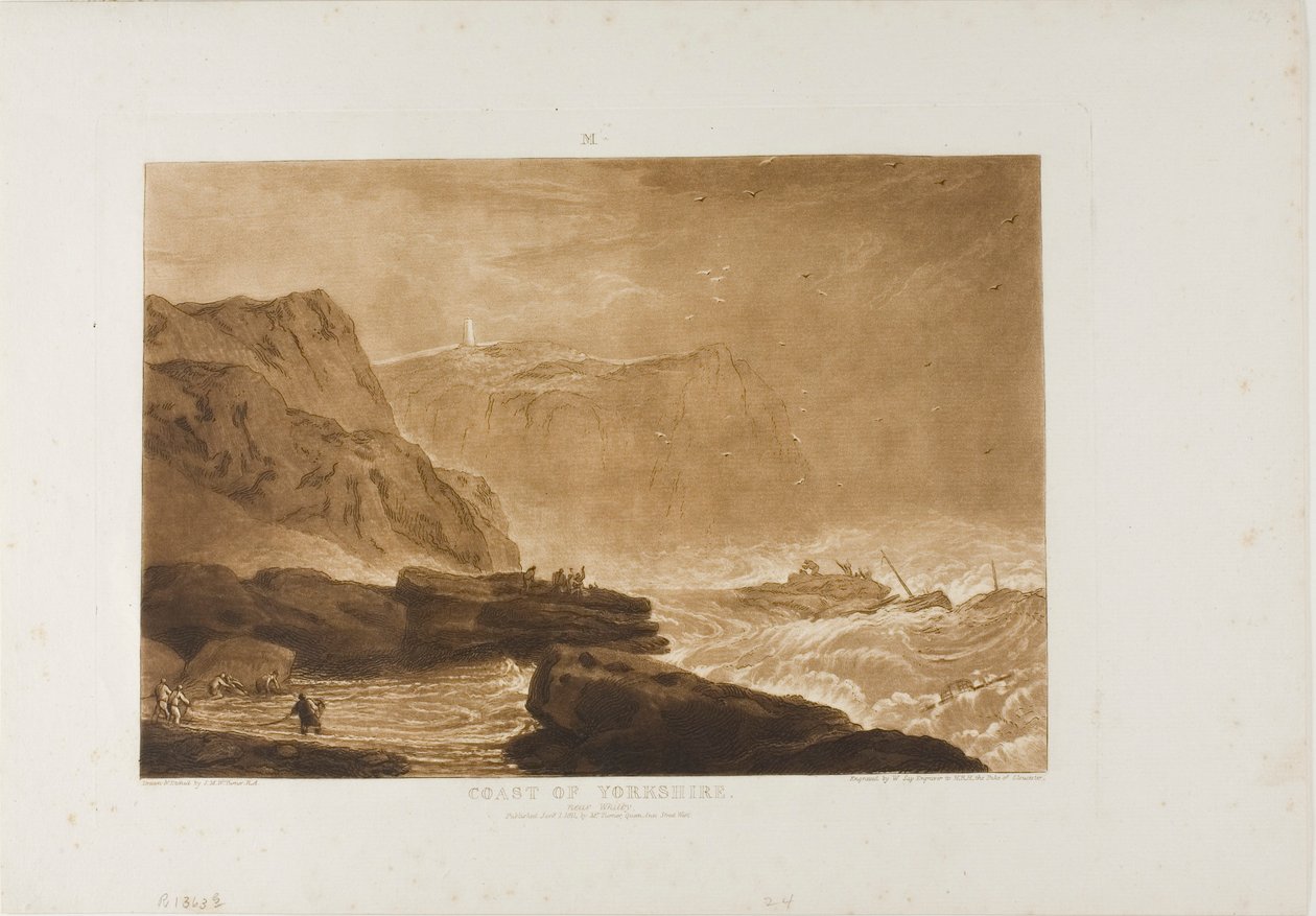 Yorkshire Sahili, Liber Studiorum'dan 24 numaralı plaka by Joseph Mallord William Turner