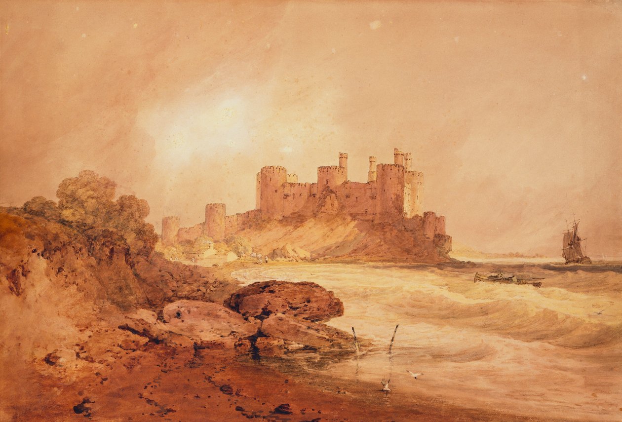 Conway Kalesi, Kuzey Galler, 1800 dolayları by Joseph Mallord William Turner