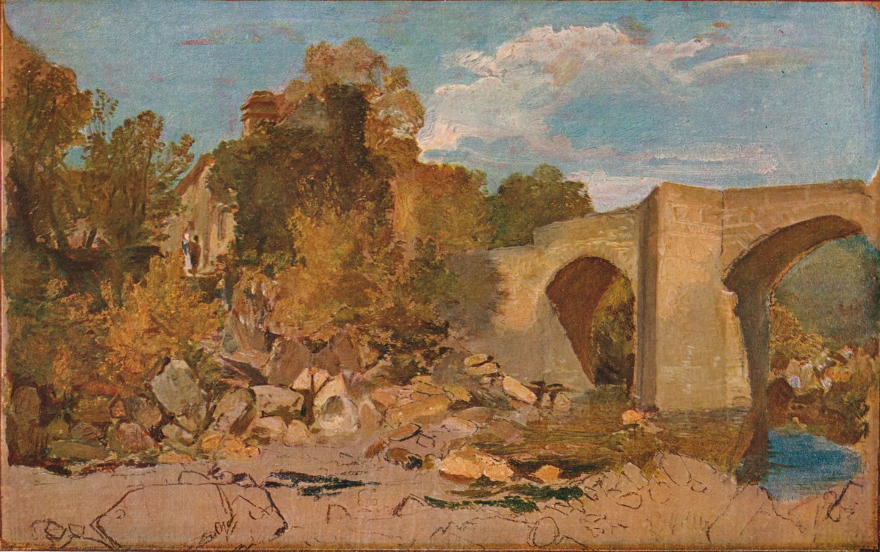 Kulübe ile Devonshire Köprüsü, 1813 by Joseph Mallord William Turner
