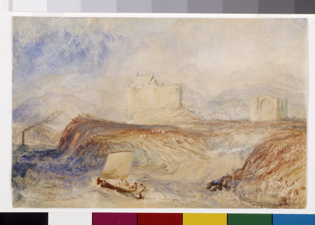 Dunstaffnage (beyaz kağıt üzerine suluboya ve guaj) by Joseph Mallord William Turner