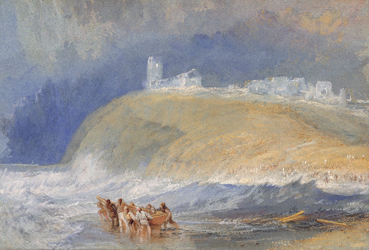 Dunstanborough Kalesi, Northumberland, 1829 dolayları (kağıt üzerine suluboya) by Joseph Mallord William Turner