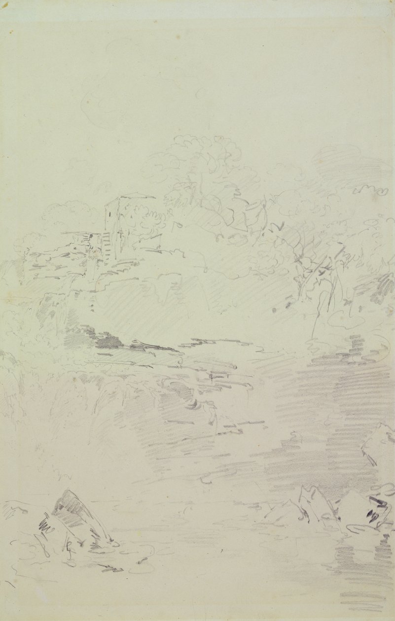 Falls of the Clyde, c.1801 (kağıt üzerine kurşun kalem) by Joseph Mallord William Turner